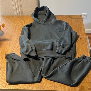 Zara Kids Dark Gray Hoodie and Sweatpants Set